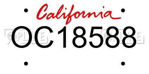 OC18588 California License Plate