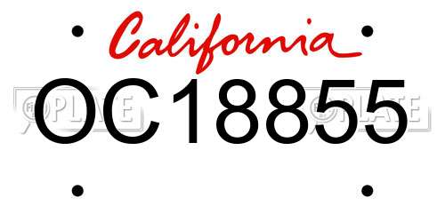 OC18855 California License Plate