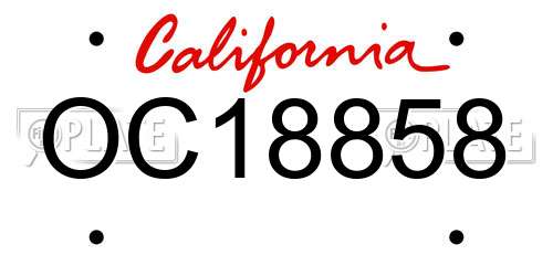OC18858 California License Plate