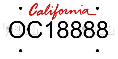OC18888 California License Plate