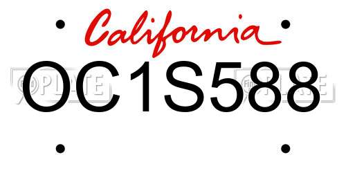 OC1S588 California License Plate