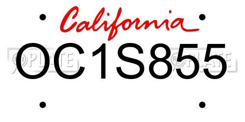 OC1S855 California License Plate