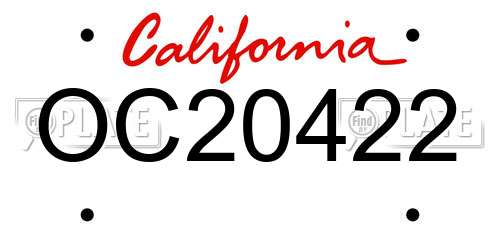 OC20422 California License Plate