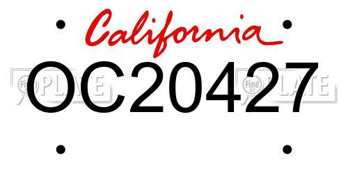 OC20427 California License Plate