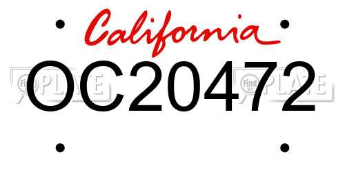 OC20472 California License Plate