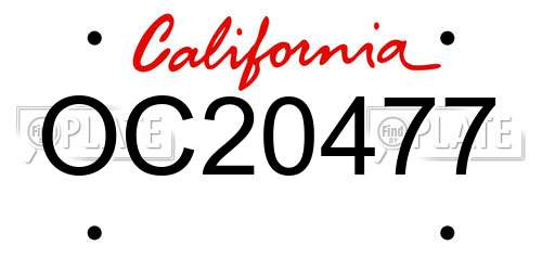OC20477 California License Plate