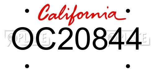 OC20844 California License Plate