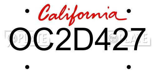 OC2D427 California License Plate