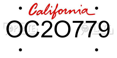 OC2O779 California License Plate
