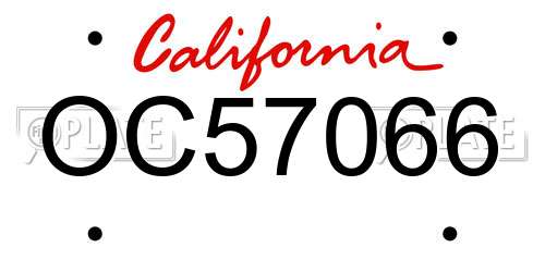 OC57066 California License Plate
