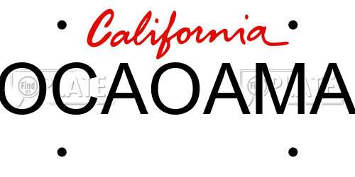 OCAOAMA California License Plate
