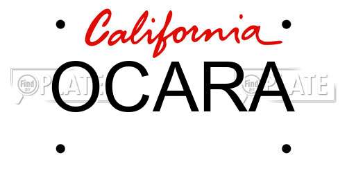 OCARA California License Plate
