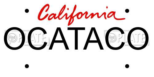 OCATACO California License Plate