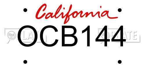 OCB144 California License Plate