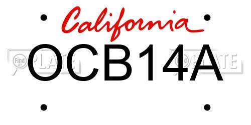 OCB14A California License Plate
