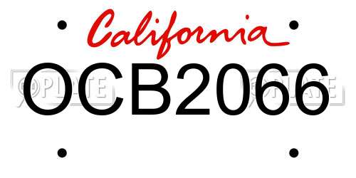 OCB2066 California License Plate
