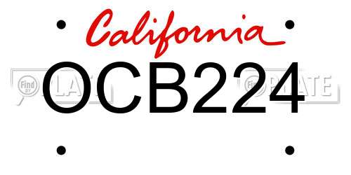 OCB224 California License Plate