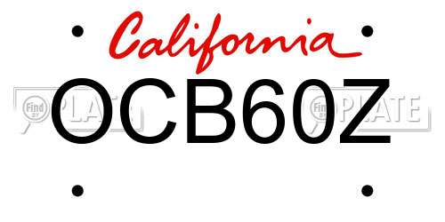 OCB60Z California License Plate