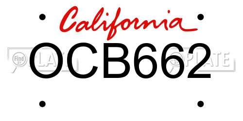 OCB662 California License Plate