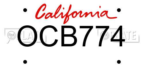 OCB774 California License Plate