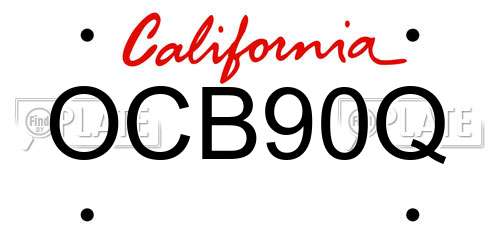 OCB90Q California License Plate