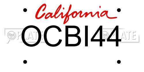 OCBI44 California License Plate