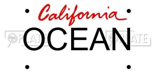 OCEAN California License Plate