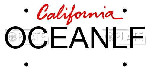 OCEANLF California License Plate
