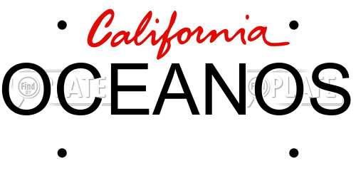 OCEANOS California License Plate
