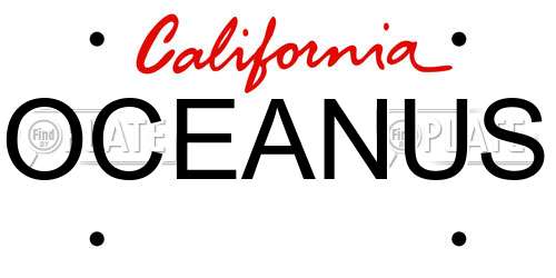 OCEANUS California License Plate