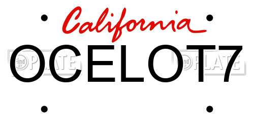OCELOT7 California License Plate
