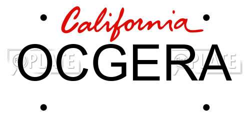 OCGERA California License Plate
