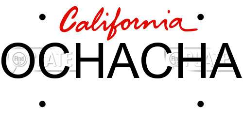 OCHACHA California License Plate