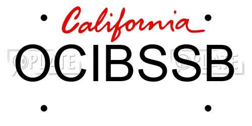 OCIBSSB California License Plate