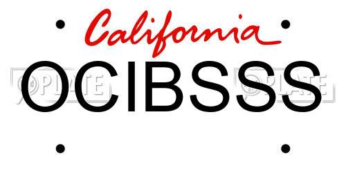 OCIBSSS California License Plate