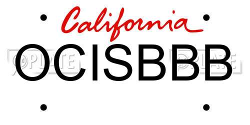 OCISBBB California License Plate