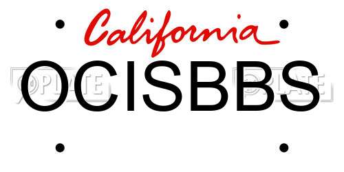 OCISBBS California License Plate
