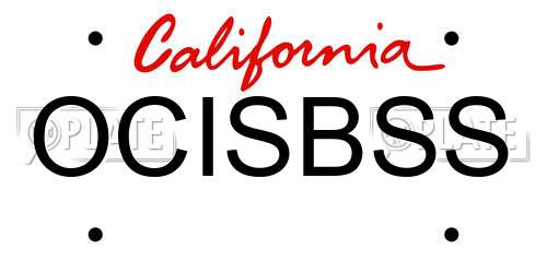 OCISBSS California License Plate