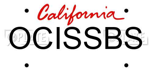 OCISSBS California License Plate