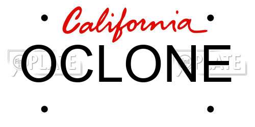 OCLONE California License Plate