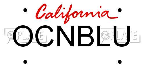 OCNBLU California License Plate