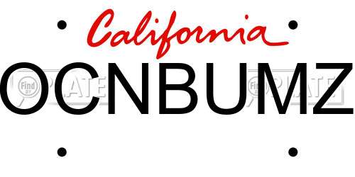 OCNBUMZ California License Plate