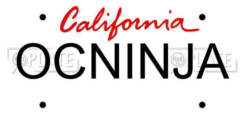 OCNINJA California License Plate