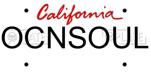 OCNSOUL California License Plate