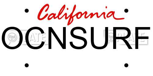 OCNSURF California License Plate