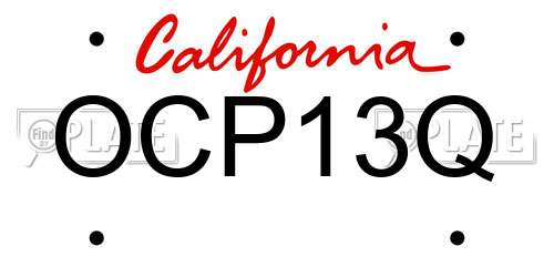 OCP13Q California License Plate