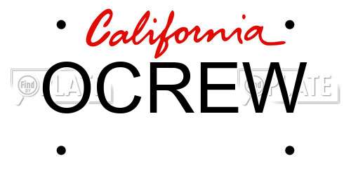 OCREW California License Plate