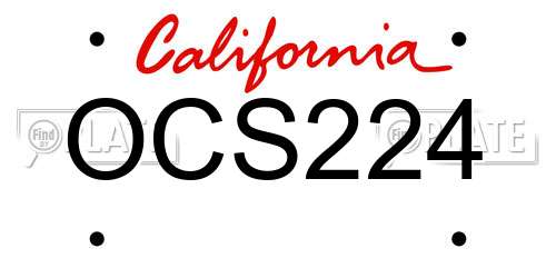 OCS224 California License Plate