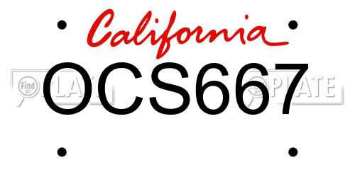 OCS667 California License Plate