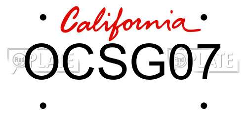 OCSG07 California License Plate